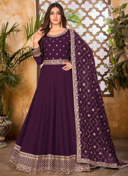 Purple Colour AANAYA VOL 142 New Latest Designer Festive Wear Georgette Anarkali Salwar Suit Collection 4202